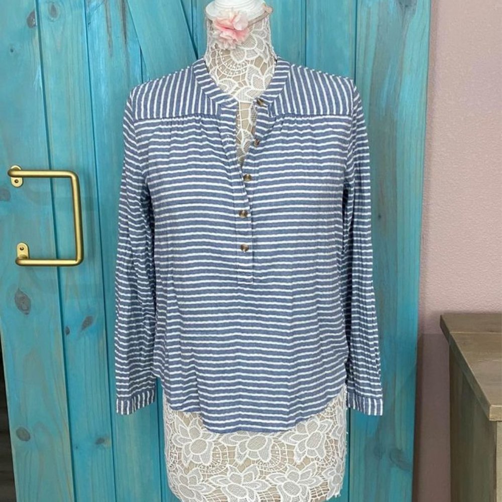 Abercrombie & Fitch Women’s Blue/White Striped Top - S